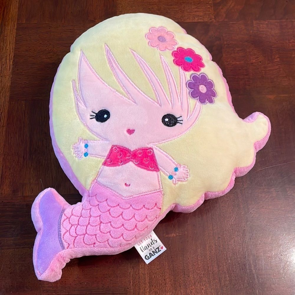 Soft Pink Mermaid Bed Pillow Stuffed Plush Decorative Bedding